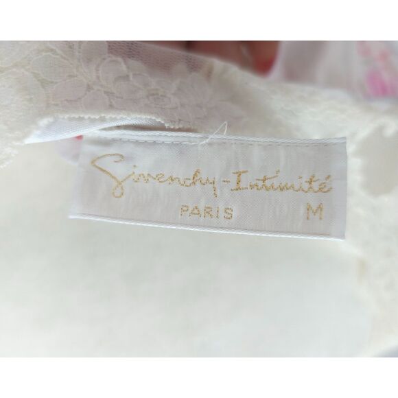 Vintage Silky Feel Nylon & Lace Floral Givenchy Intimite Paris Long Nightgown MD - Picture 3 of 10